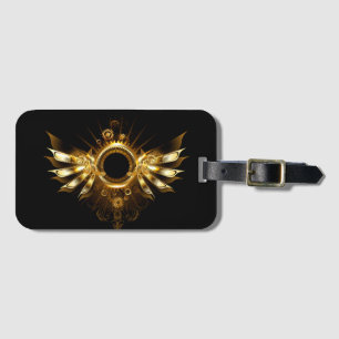 Steampunk wings luggage tag