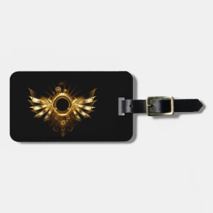 Steampunk wings luggage tag
