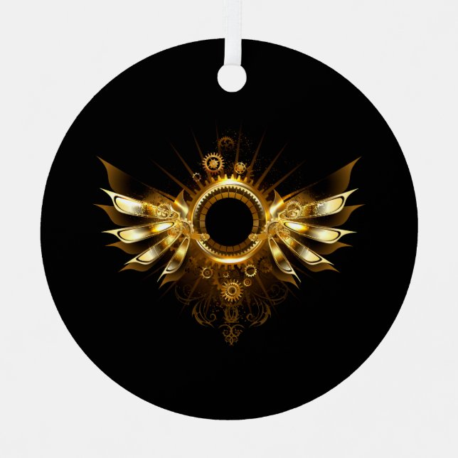 Steampunk wings metal ornament (Front)