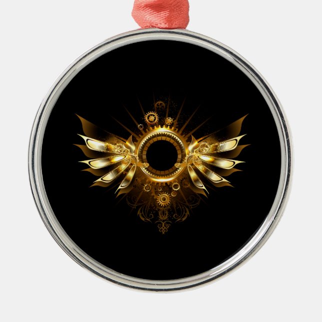 Steampunk wings metal ornament (Front)