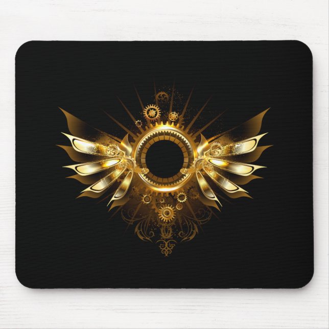 Steampunk wings mouse pad (Front)