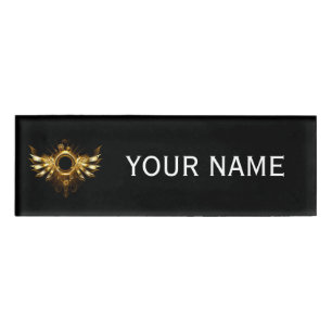 Steampunk wings name tag