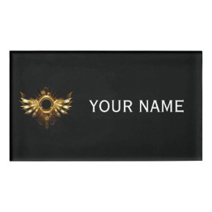 Steampunk wings name tag
