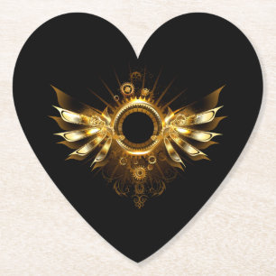 Steampunk wings paper coaster