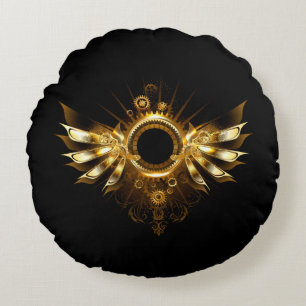 Steampunk wings round pillow