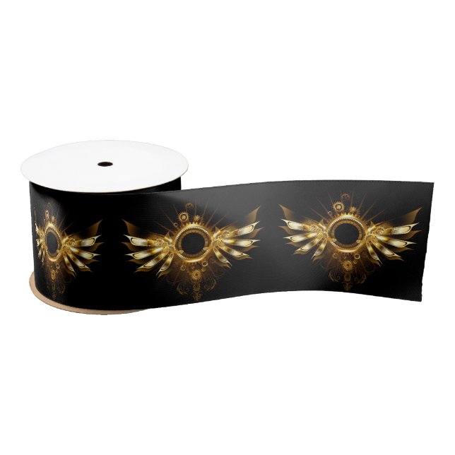 Steampunk wings satin ribbon (Spool)