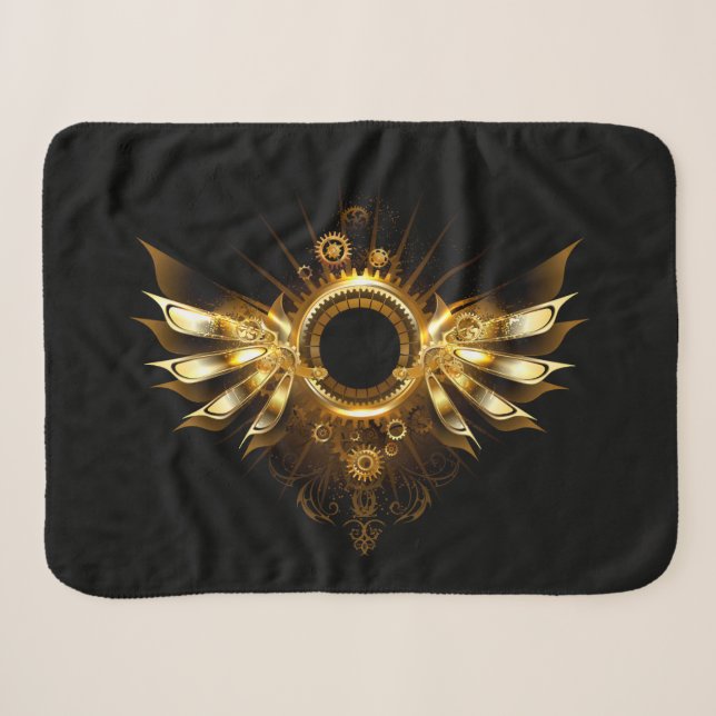 Steampunk wings sherpa blanket (Front (Horizontal))