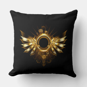 Steampunk wings throw pillow