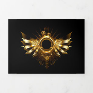 Steampunk wings Tri-Fold holiday card