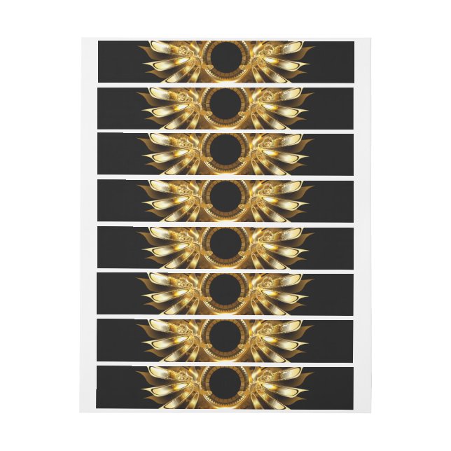 Steampunk wings wrap around label (Sheet)