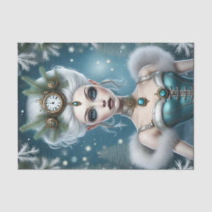 Steampunk Winter Goddess Yule Decoupage Paper 