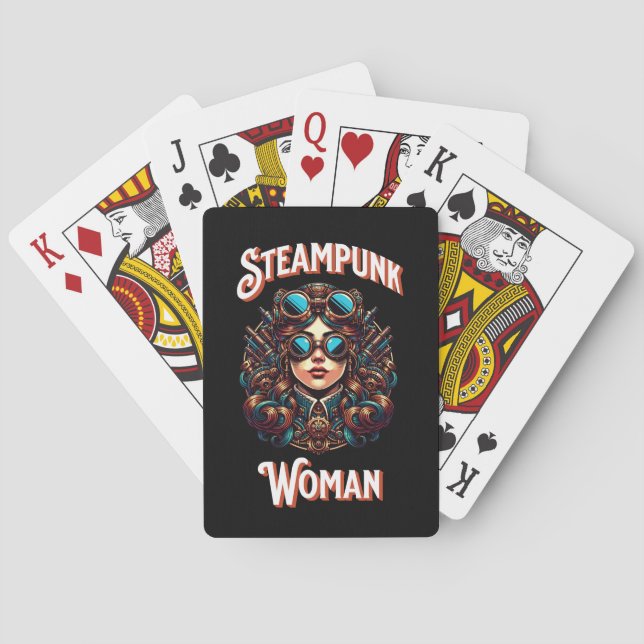 Steampunk Woman Playing Cards (Back)