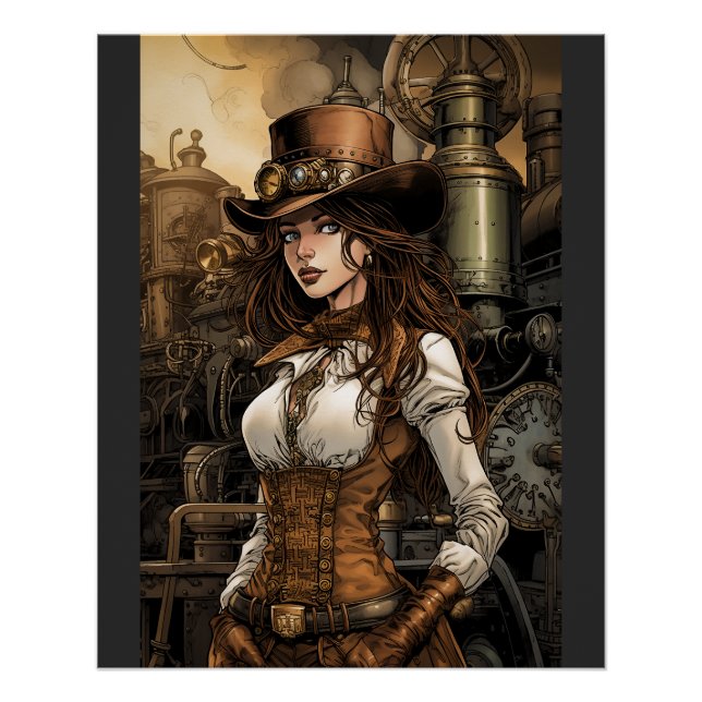 Steampunk Woman Poster (Front)