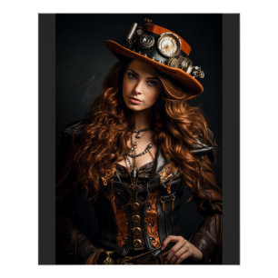 Steampunk Woman Poster