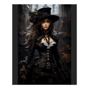 Steampunk Woman Poster