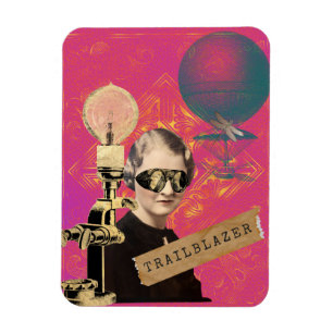 Steampunk Woman Trailblazer Pop Art Magnet