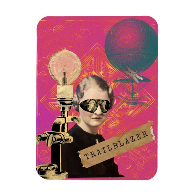 Steampunk Woman Trailblazer Pop Art  Magnet (Vertical)