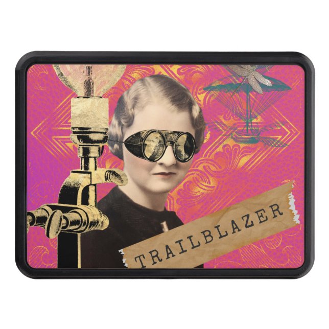 Steampunk Woman Trailblazer Pop Art  Trailer Hitch Cover (Front)