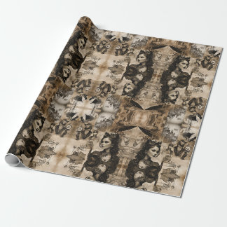 Steampunk women wrapping paper