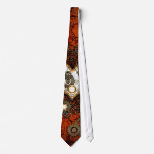 Steampunk, wonderful heart with clocks tie