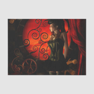 Steampunk, wonderful steampunk lady in the night tissue paper