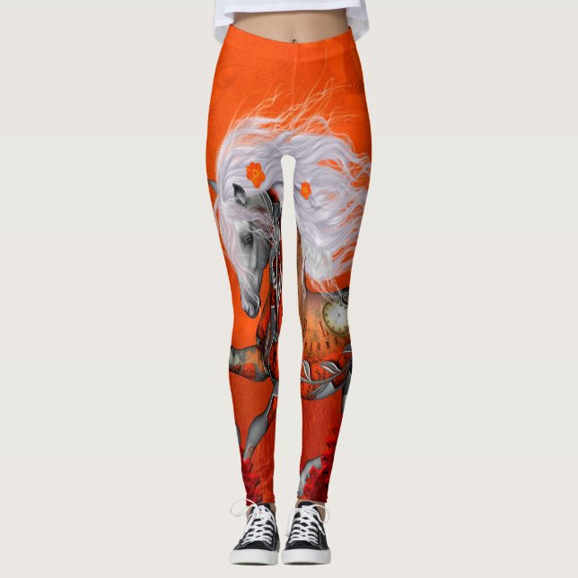 Steampunk, wonderful wild steampunk horse leggings (Front)