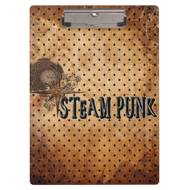 Steampunk Word Collage Clipboard (Front)