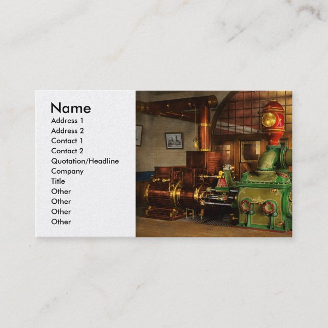 Steampunk - Worthington duplex steam pump 1880 Business Card (Front)