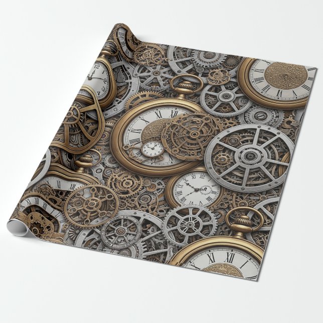 Steampunk Wrappping Paper (Unrolled)