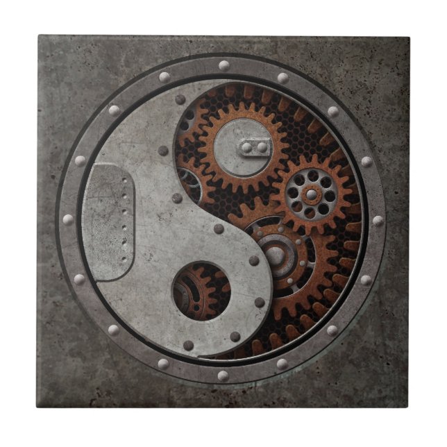Steampunk Yin Yang Tile (Front)