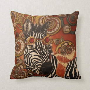 Steampunk Zebra Coussin