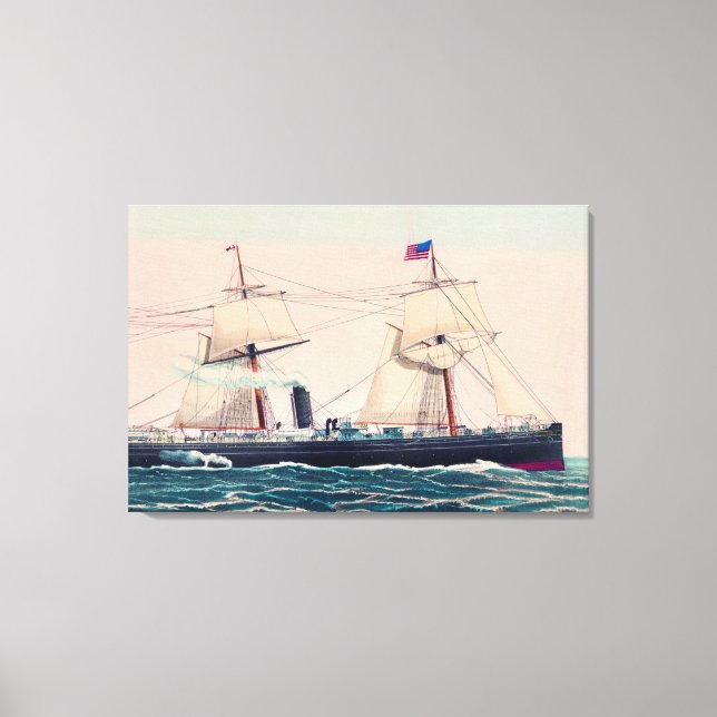 Steamship Victoria of the Anchor Line, 1876 Canvas Print (Front)