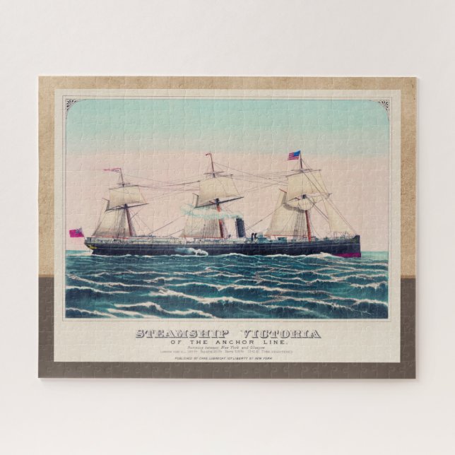 Steamship Victoria of the Anchor Line, 1876 Jigsaw Puzzle (Horizontal)