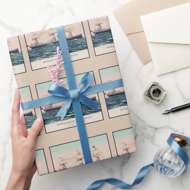 Steamship Victoria of the Anchor Line, 1876 Wrapping Paper (Gifting)