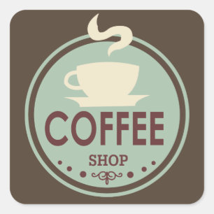 Steamy Café boutique mot art affaires autocollant