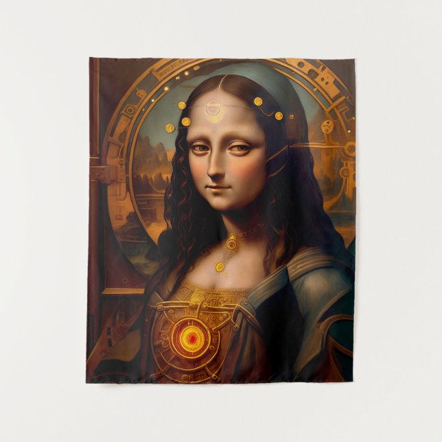 Steamy MONA LISA Cyborg Tapestry (Front)