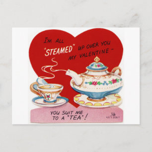 Steamy Valentine Holiday Postcard