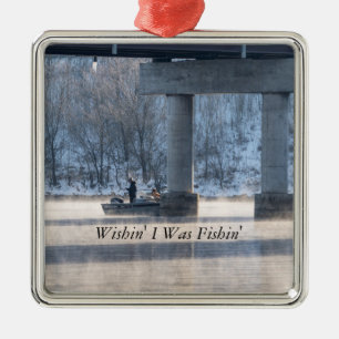 Steamy Winter Fishing Lake Taneycomo Ornament