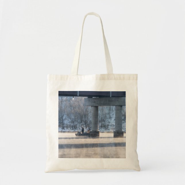 Steamy Winter Fishing Table Rock Lake Tote Bag (Front)