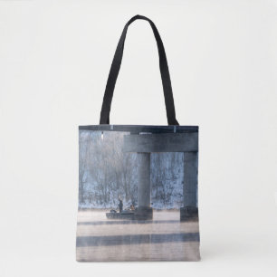 Steamy Winter Fishing Table Rock Lake Tote Bag
