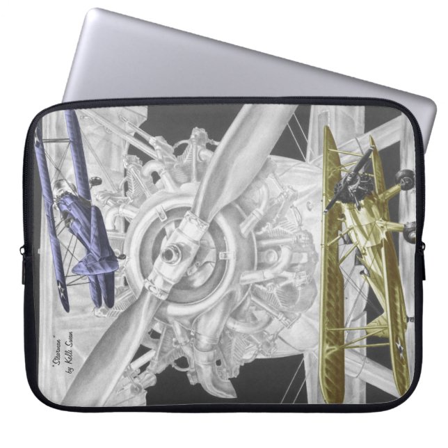 Stearman Biplane Laptop Sleeve (Front)