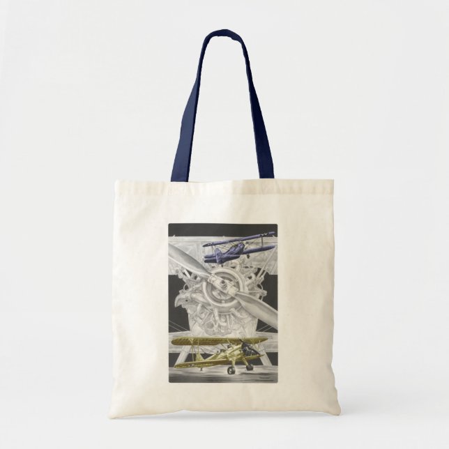 Stearman Biplane Tote Bag (Front)