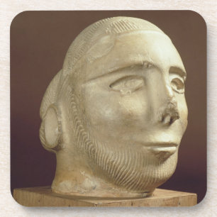 Steatite portrait head, Mohenjodaro, 2300-1750 BC Coaster