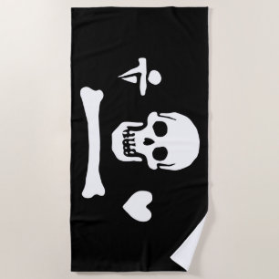 Stede Bonnet Pirate Flag Jolly Roger Beach Towel
