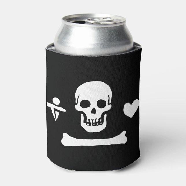 Stede Bonnet Pirate Flag Jolly Roger Can Cooler (Can Front)
