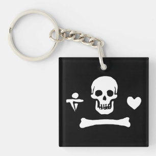 Stede Bonnet Pirate Flag Jolly Roger Keychain