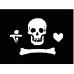 Stede Bonnet Pirate Flag Jolly Roger Standing Photo Sculpture<br><div class="desc">Historical pirate flag of Stede Bonnet, one of the most famous pirates that ever sailed the Caribbean seas. Great pirate gifts, gifts for children, cool party ideas and an awesome pirate Halloween costume idea. Check out our Pirate store to find more cool Pirate flags and high quality products with designs...</div>