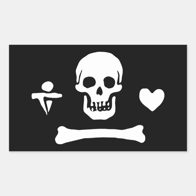 Stede Bonnet Pirate Flag Jolly Roger Sticker (Front)