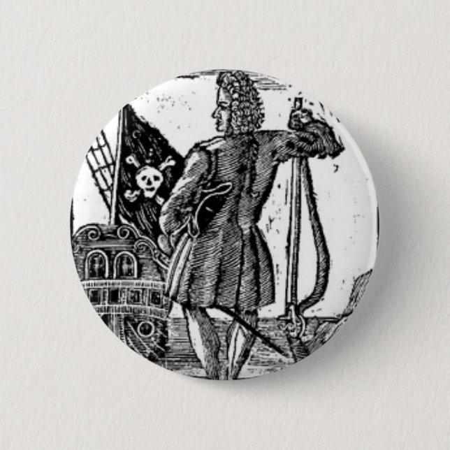 Stede Bonnet Pirate Portrait 2 Inch Round Button (Front)