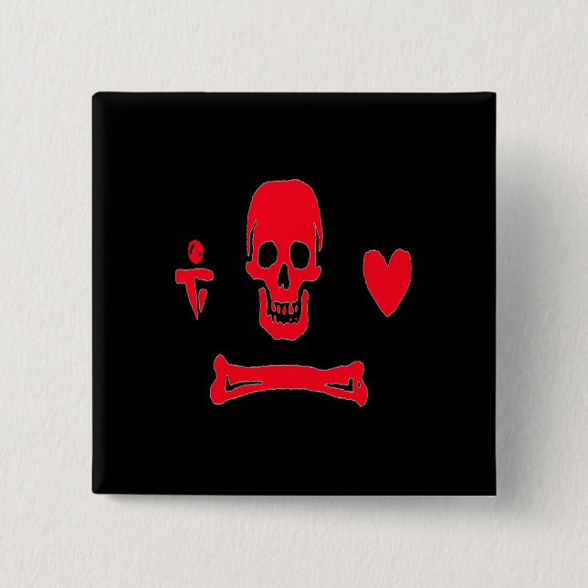 Stede Bonnet-Red 2 Inch Square Button (Front)